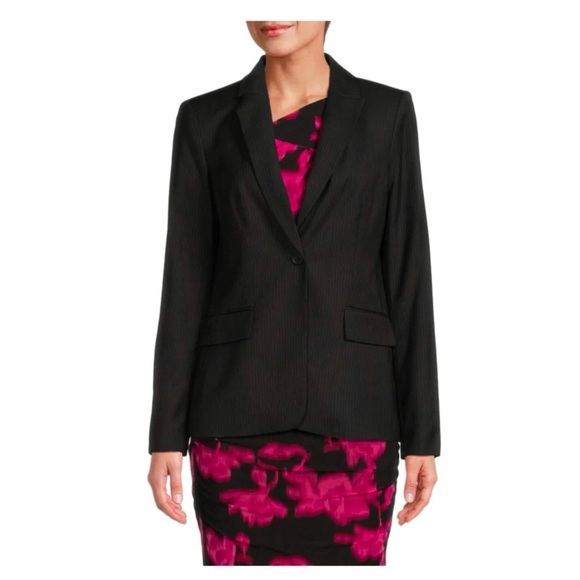 CALVIN KLEIN black Pinstripe Blazer - Picture 1 of 8